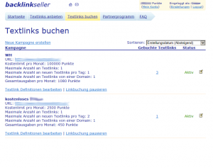 Textlinks buchen